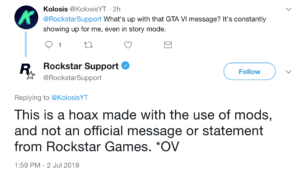 A Message from Rockstar Games