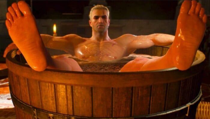 Geralt bathtub scene the witcher 3