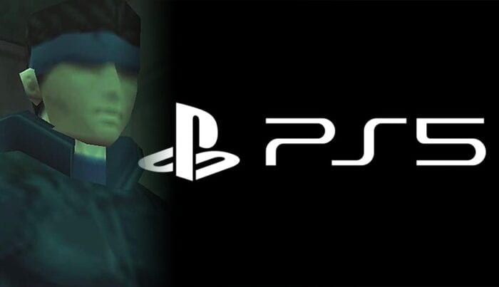 PS5 logo next to Snake from MGS