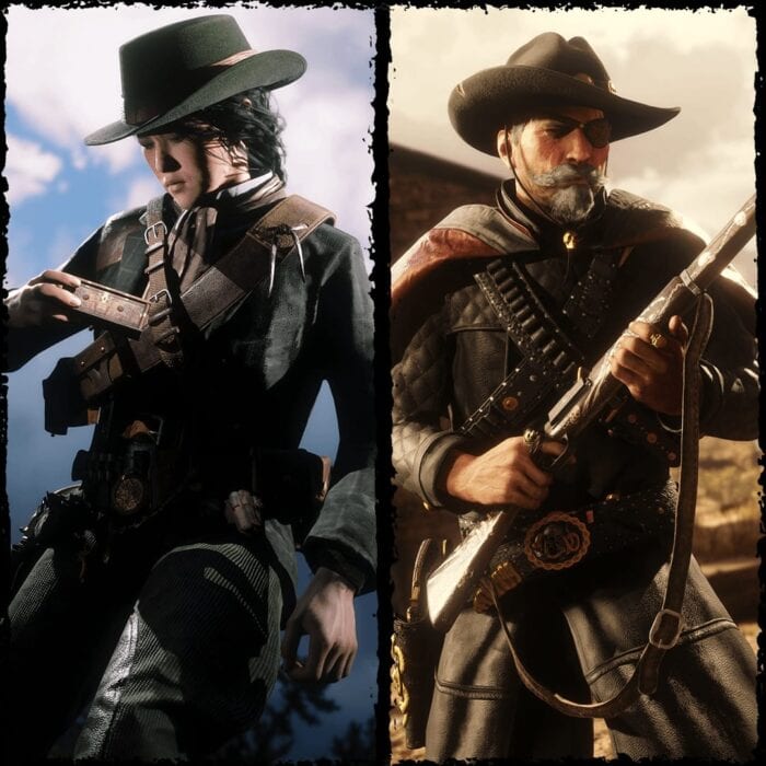 Two characters from Red Dead Online