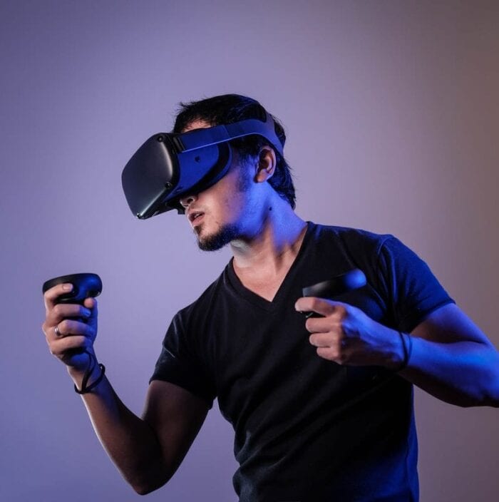 man in vr headset