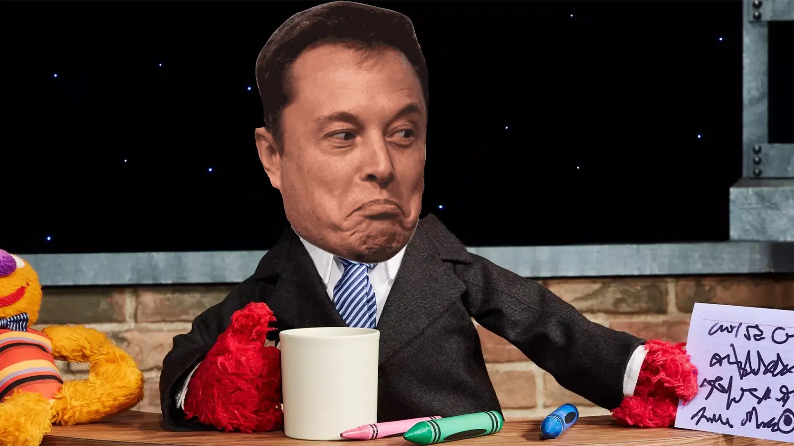 elon musk head on elmo