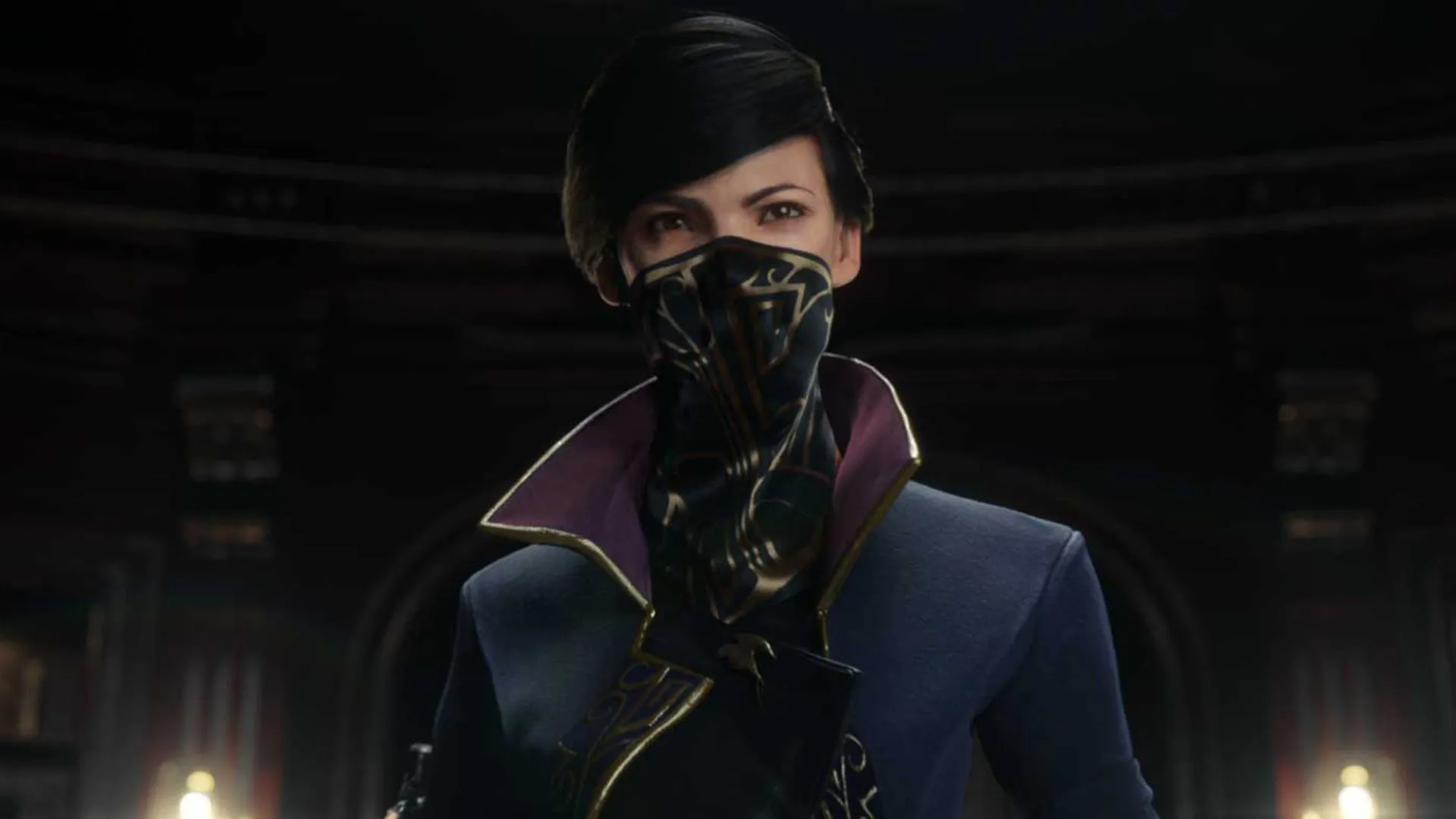 Screenshot of protagonist Emily from the Dishonoured series.