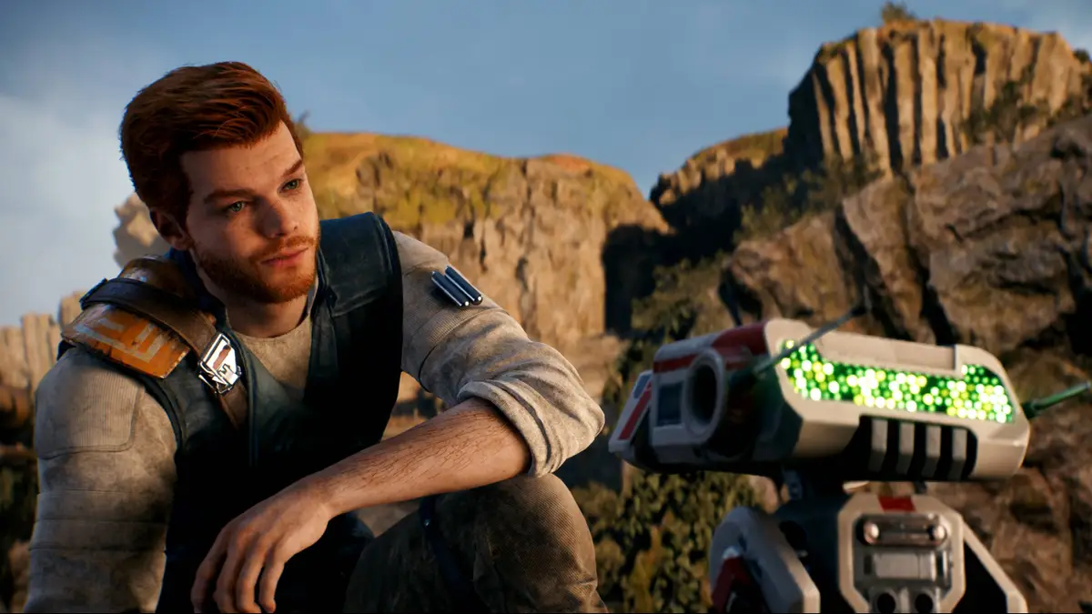 Screenshot taken from Star Wars Jedi Survivor featuring protagonist Cal Kestis 